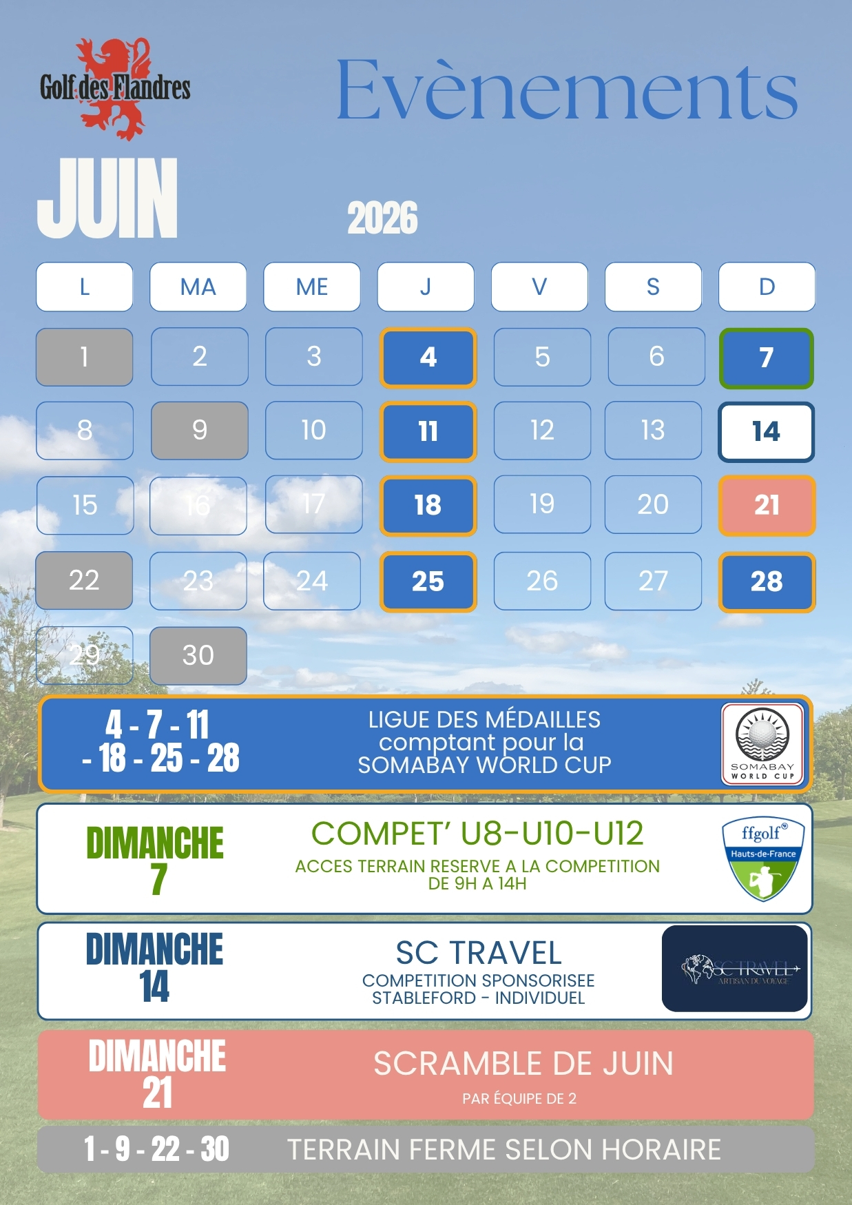 CALENDRIER Juin 2026